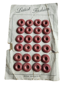 1940s Deadstock Dusky Pink Carded Buttons