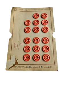 1940s Deadstock Peach Carded Buttons