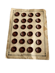 1940s Deadstock Carded Dark Brown Buttons