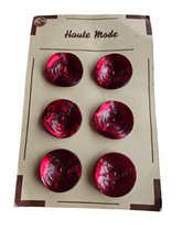 Load image into Gallery viewer, 1940s Deadstock Carded Dark Red Marbled Buttons
