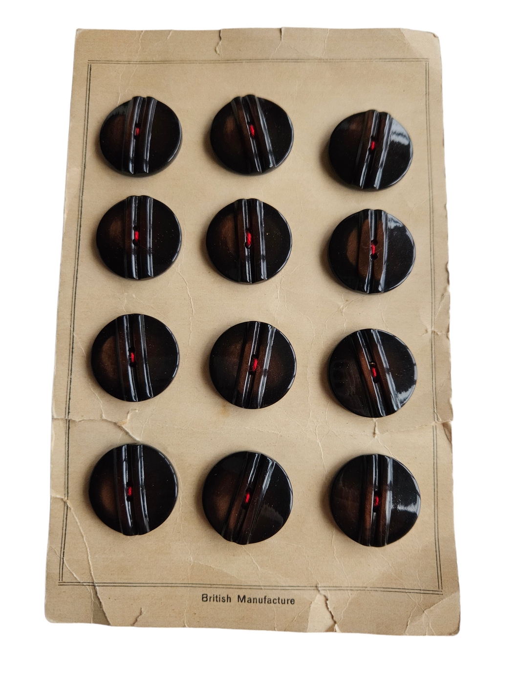 1940s Deadstock Carded Black and Brown Buttons