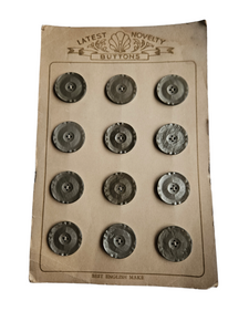 1940s Deadstock Carded Pearly Grey Buttons