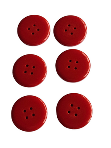 1940s Red Plain Buttons