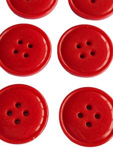 1940s Red Plain Buttons