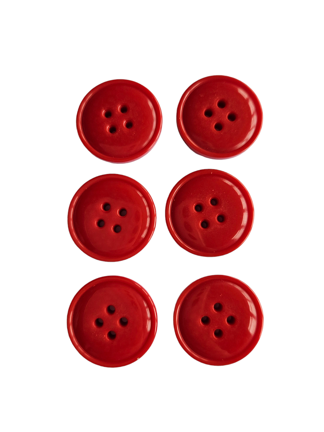 1940s Red Plain Buttons