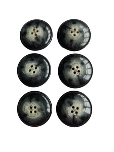 1940s Chunky Black/Grey Marbled Buttons