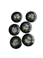 Load image into Gallery viewer, 1940s Chunky Black/Grey Marbled Buttons
