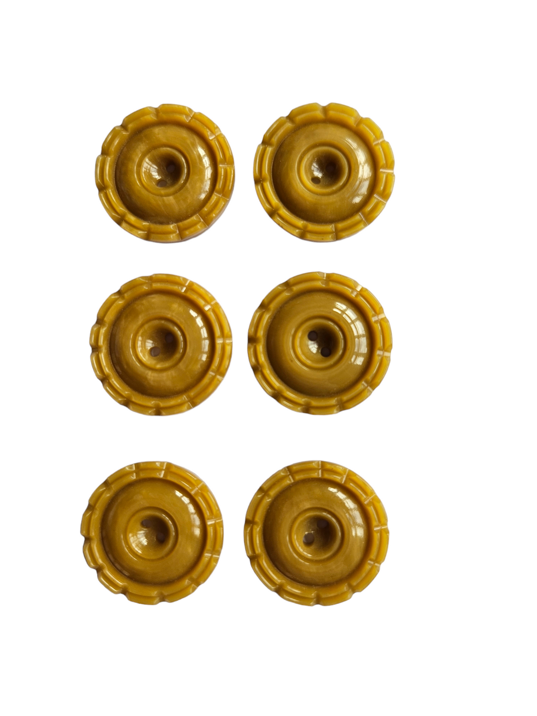 1940s Mustard Yellow Plastic Buttons