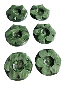 1940s Green Marbled Galalith? Buttons