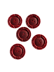 1940s Dark Red Flower Buttons