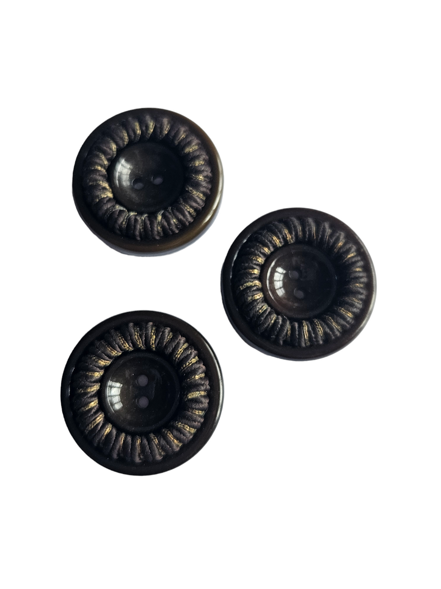 Yam Buttons 1940s Black/Brown Threaded Buttons – Lucy Amelia's Vintage
