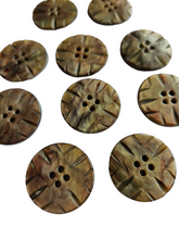 Load image into Gallery viewer, 1930s Deco Mushroom Brown Buttons
