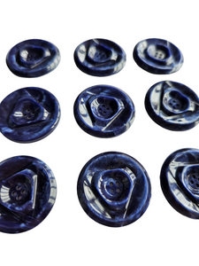1940s Navy Blue Marbled Buttons