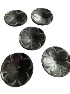 1940s Grey Flower Buttons