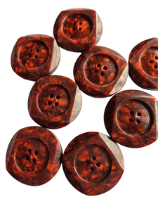 1940s Black and Red Marbled Buttons