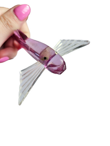 1940s Rare Purple Lucite Flying Fish Brooch