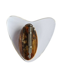 1940s Wood and Lucite Elzac Brooch