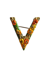 Load image into Gallery viewer, 1940s World War Two V For Victory Barbola Brooch
