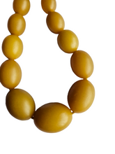 Load image into Gallery viewer, 1940s Olive Bead Shape Galalith Necklace
