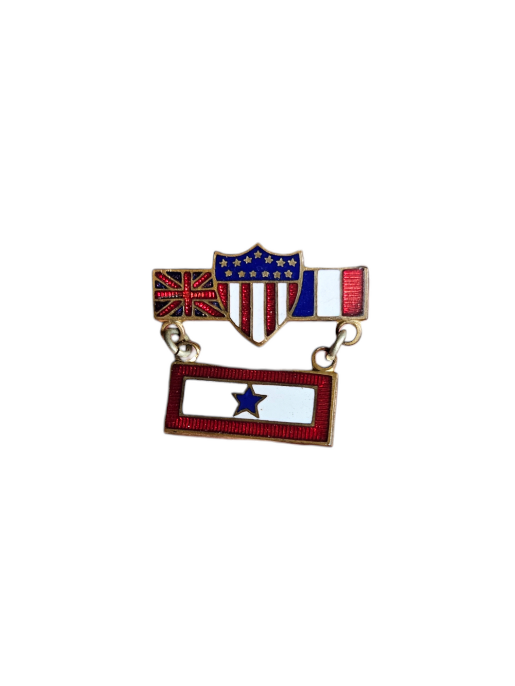 1940s World War Two Son in Service Allied Flag Brooch