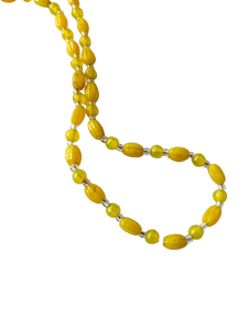 1920s/1930s Art Deco Bright Yellow Glass Necklace