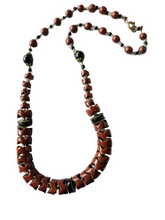 Load image into Gallery viewer, 1930s Czech Brown And Black Glass Necklace
