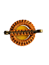 Load image into Gallery viewer, 1940s Make Do and Mend Orange Wirework Brooch
