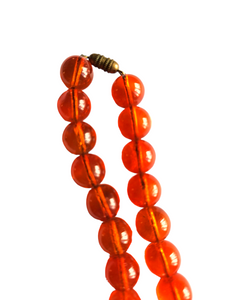 1930s Bright Orange Glass Necklace