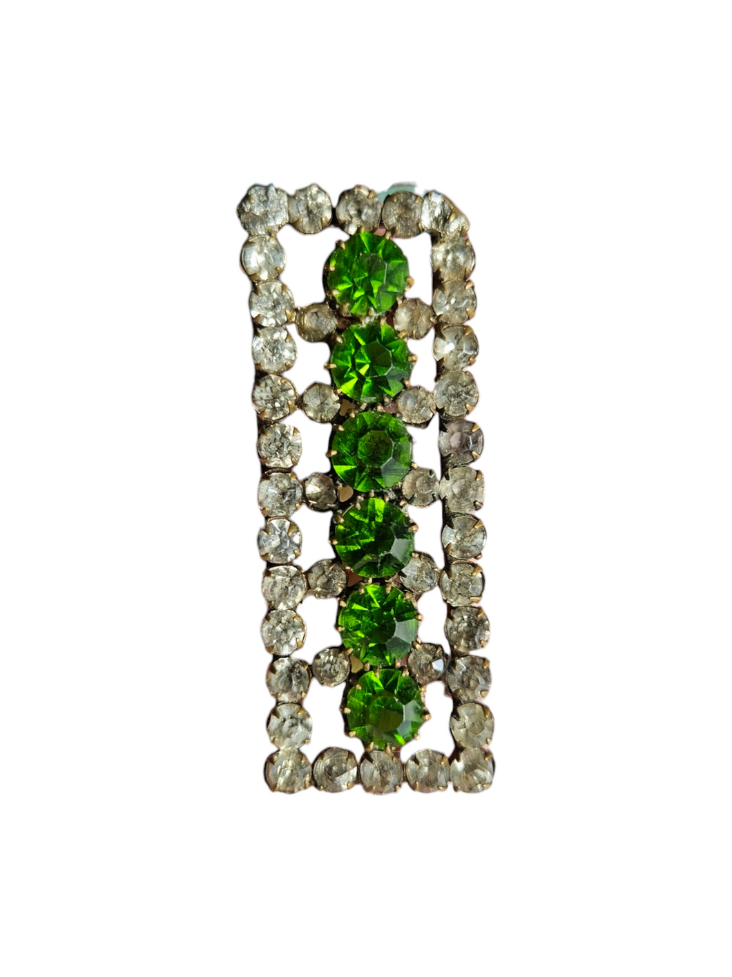 Edwardian Green and Clear Glass Buckle