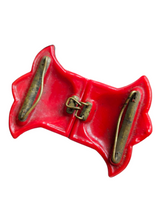 Load image into Gallery viewer, 1930s Art Deco Silvered and Red Glass Buckle
