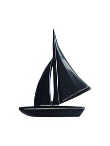 Victorian Mourning Jet? Yacht Brooch
