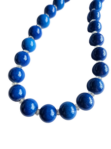 1940s Colbalt Blue Glass Necklace