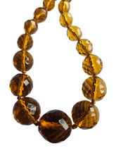 Load image into Gallery viewer, 1930s Chunky Orange Faceted Glass Necklace
