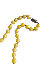 Load image into Gallery viewer, 1940s Bright Yellow Satin Glass Knotted Necklace

