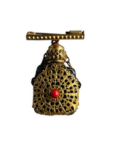 Load image into Gallery viewer, 1930s Deco Black Bottle Filigree Brooch
