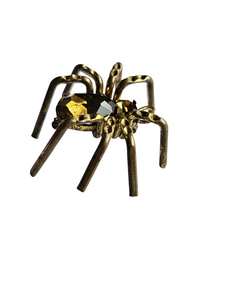 1930s Czech Brown Glass Spider Brooch