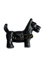 Load image into Gallery viewer, 1940s Black Celluloid Dog Brooch
