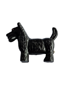 1940s Black Celluloid Dog Brooch