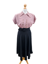Load image into Gallery viewer, 1940s Pink Checked And Black Colour Block Dress
