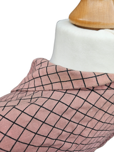 1940s Pink Checked And Black Colour Block Dress