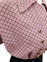 Load image into Gallery viewer, 1940s Pink Checked And Black Colour Block Dress
