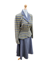 Load image into Gallery viewer, 1940s/1950s Grey and Yellow Striped Wool Suit
