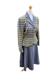 1940s/1950s Grey and Yellow Striped Wool Suit