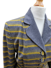 Load image into Gallery viewer, 1940s/1950s Grey and Yellow Striped Wool Suit
