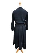 Load image into Gallery viewer, 1940s Black Crepe Sequin Cocktail Dress
