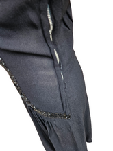 Load image into Gallery viewer, 1940s Black Crepe Sequin Cocktail Dress
