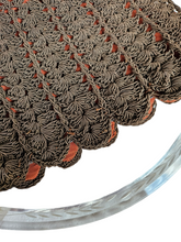 Load image into Gallery viewer, 1940s Brown Crochet Bag With Chunky Lucite Handle
