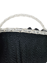 Load image into Gallery viewer, 1940s Black Crochet Bag With Chunky Lucite Handles
