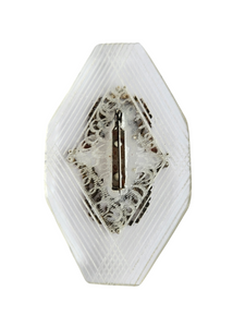 1940s Huge Reverse Carved Lucite Brooch with Metal
