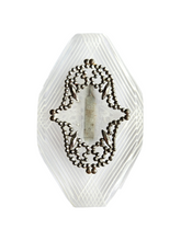 Load image into Gallery viewer, 1940s Huge Reverse Carved Lucite Brooch with Metal
